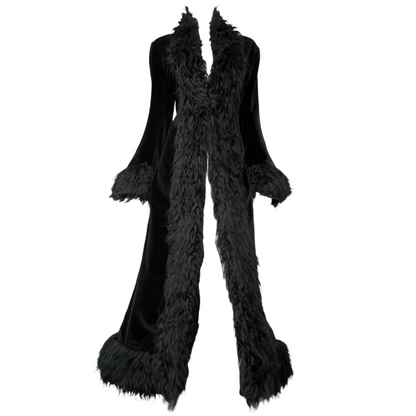 + Long velvet gothic coat +