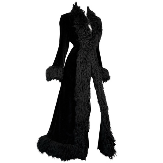 + Long velvet gothic coat +