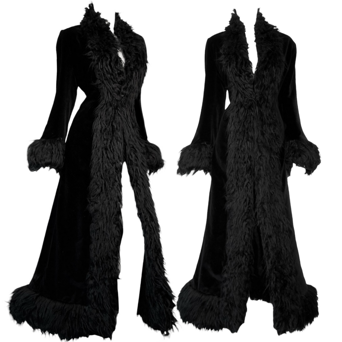 + Long velvet gothic coat +