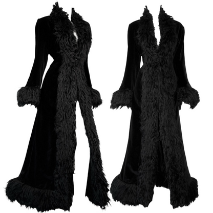 + Long velvet gothic coat +