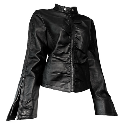 + Genuine Leather drapery jacket size L +