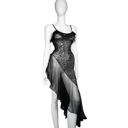 + Asymmetrical lace dress +