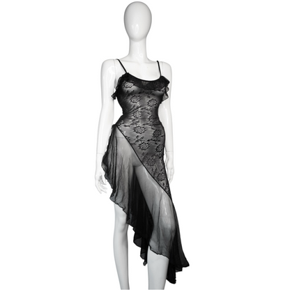 + Asymmetrical lace dress +