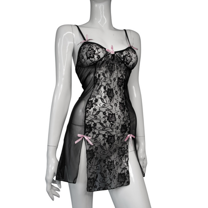 + Mini lace lingerie dress +