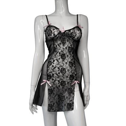 + Mini lace lingerie dress +