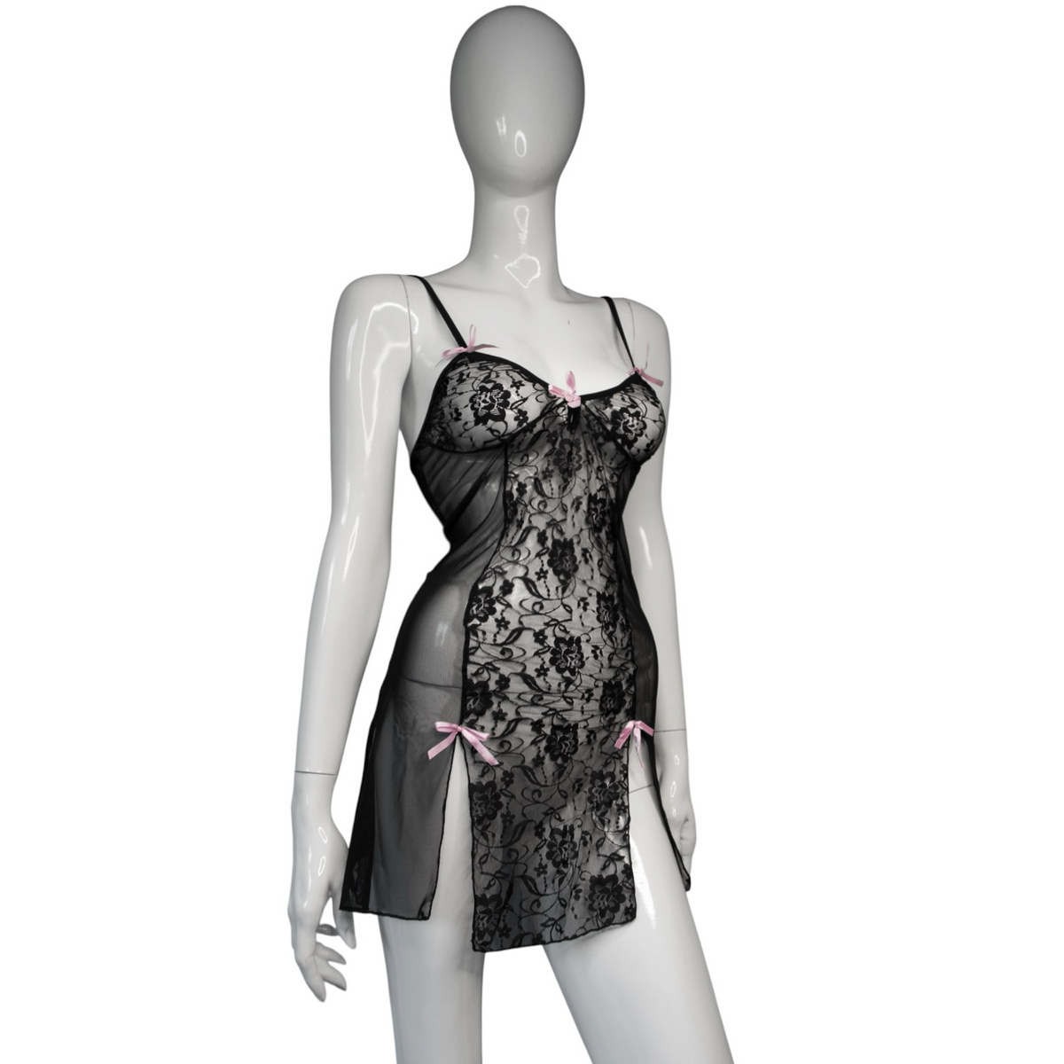 + Mini lace lingerie dress +