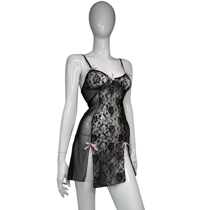 + Mini lace lingerie dress +