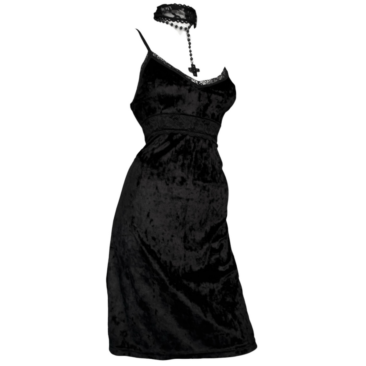+ Mini velvet babydoll dress +