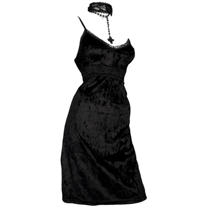 + Mini velvet babydoll dress +