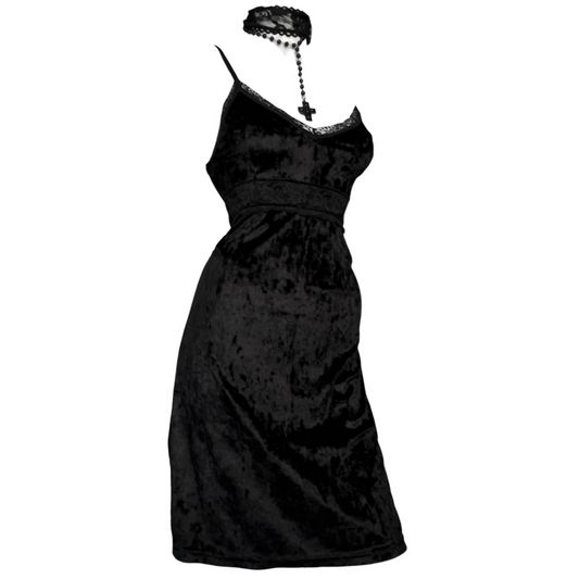 + Mini velvet babydoll dress +