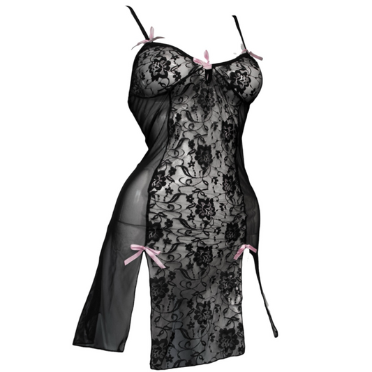 + Mini lace lingerie dress +