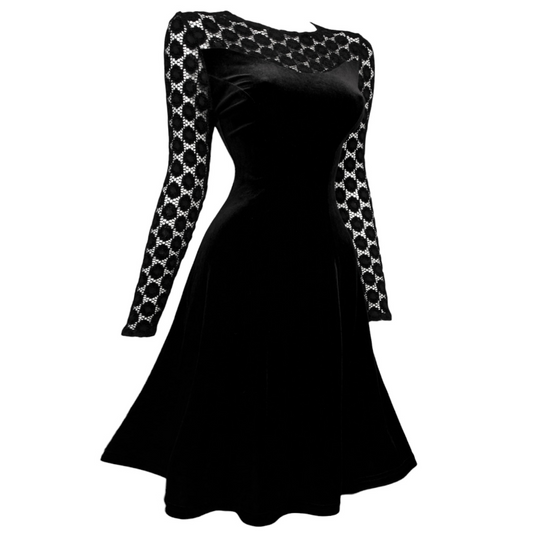 + Velvet mini gothic dress +