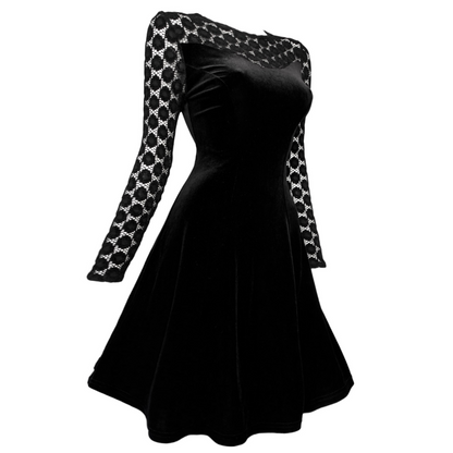 + Velvet mini gothic dress +