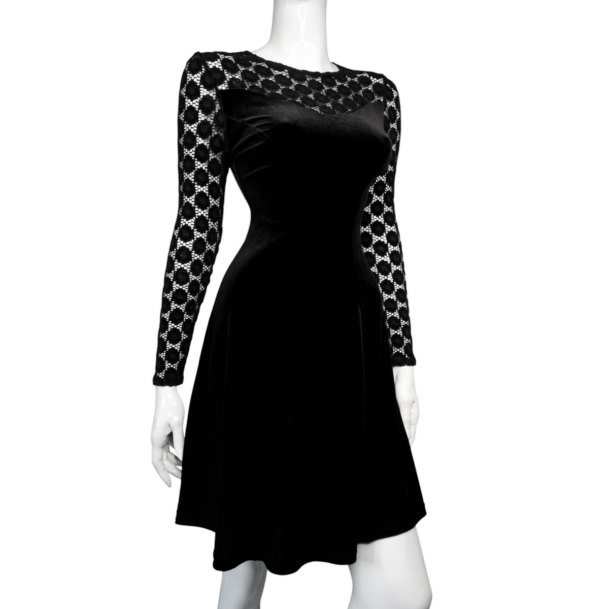 + Velvet mini gothic dress +