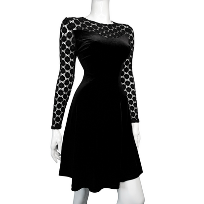 + Velvet mini gothic dress +