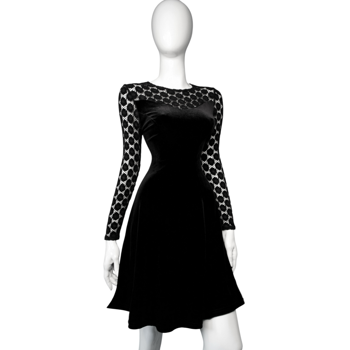 + Velvet mini gothic dress +