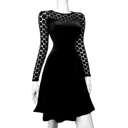 + Velvet mini gothic dress +