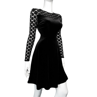 + Velvet mini gothic dress +