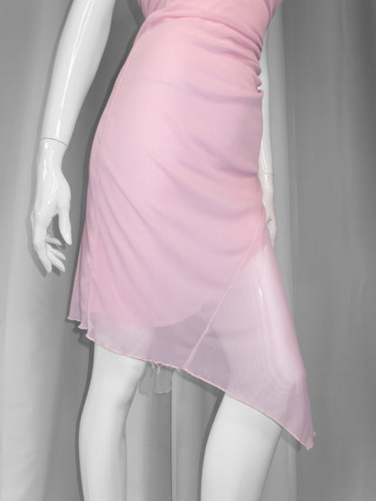 + Mesh pink tube dress +