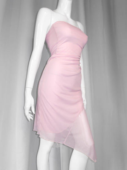 + Mesh pink tube dress +