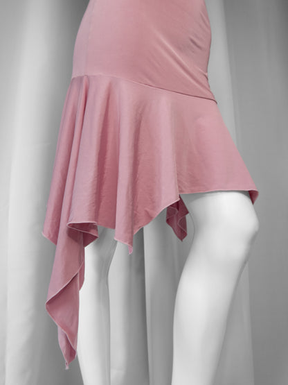 + Asymmetrical pink tube dress +