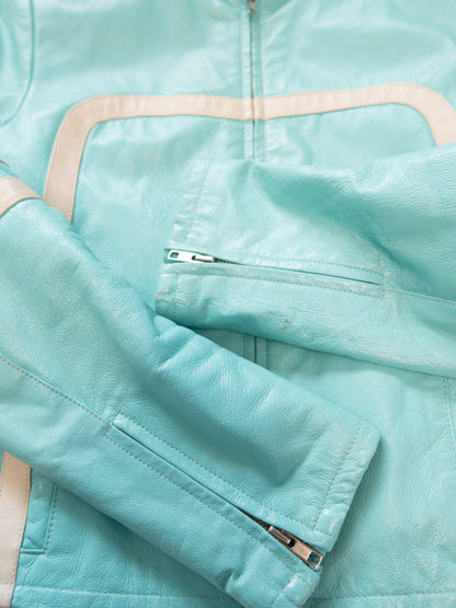 + Electric blue biker jacket +