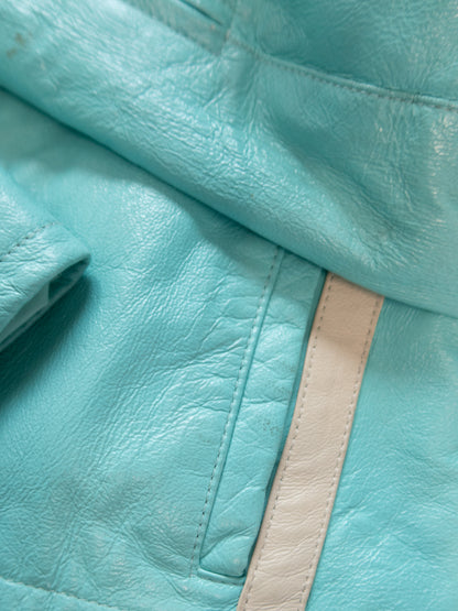 + Electric blue biker jacket +