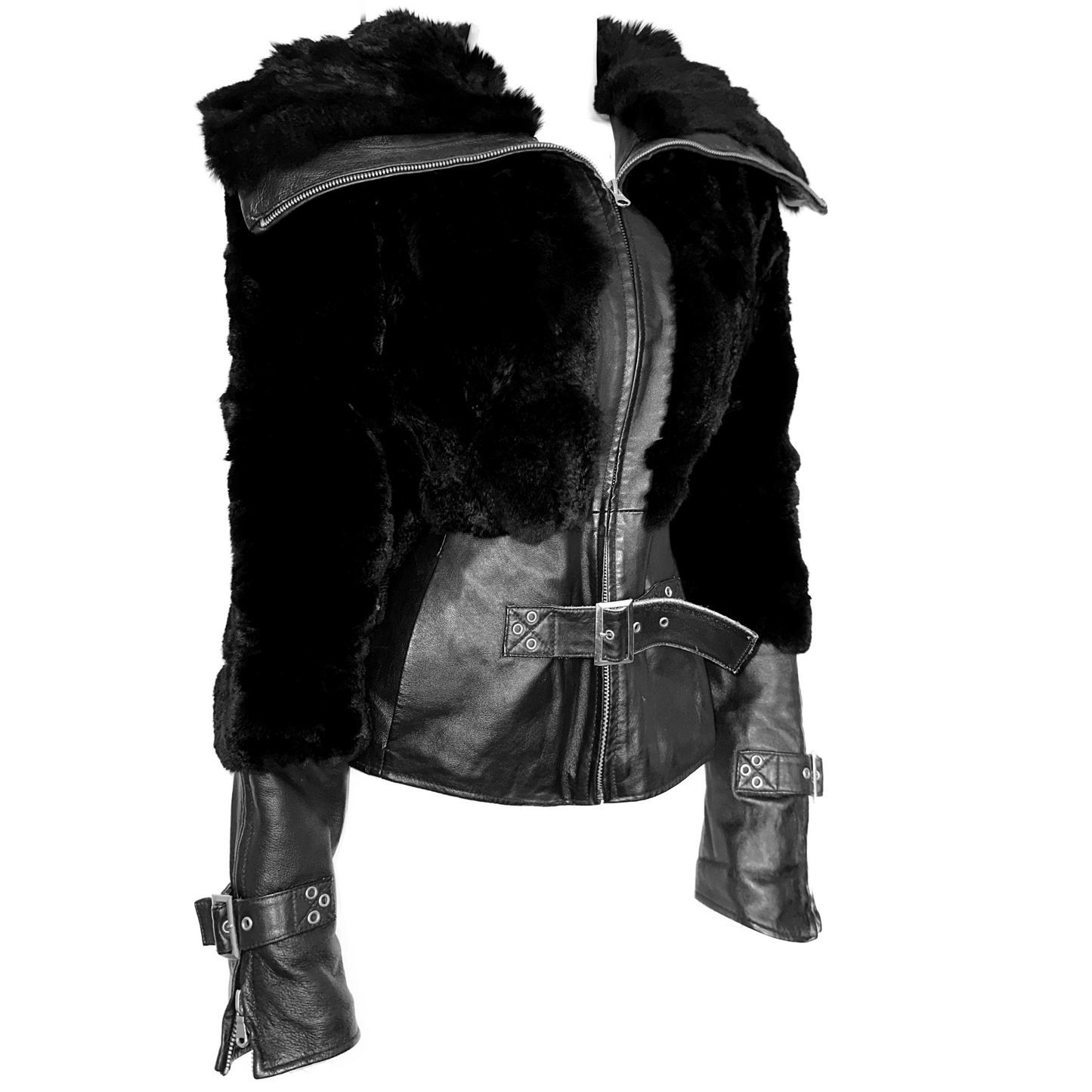 + Leather Fur jacket +