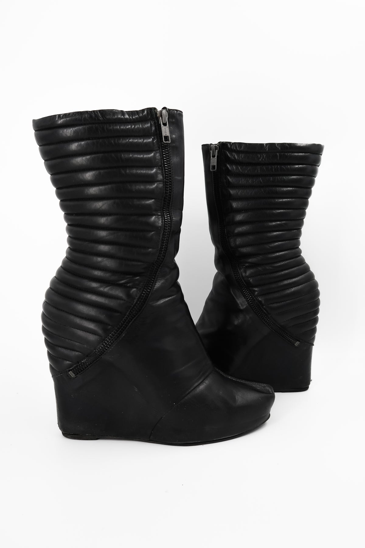 + Vintage Leather Wedge Boots +