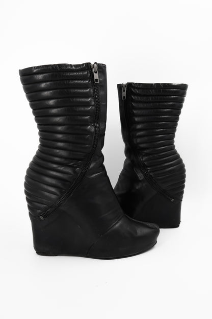 + Vintage Leather Wedge Boots +