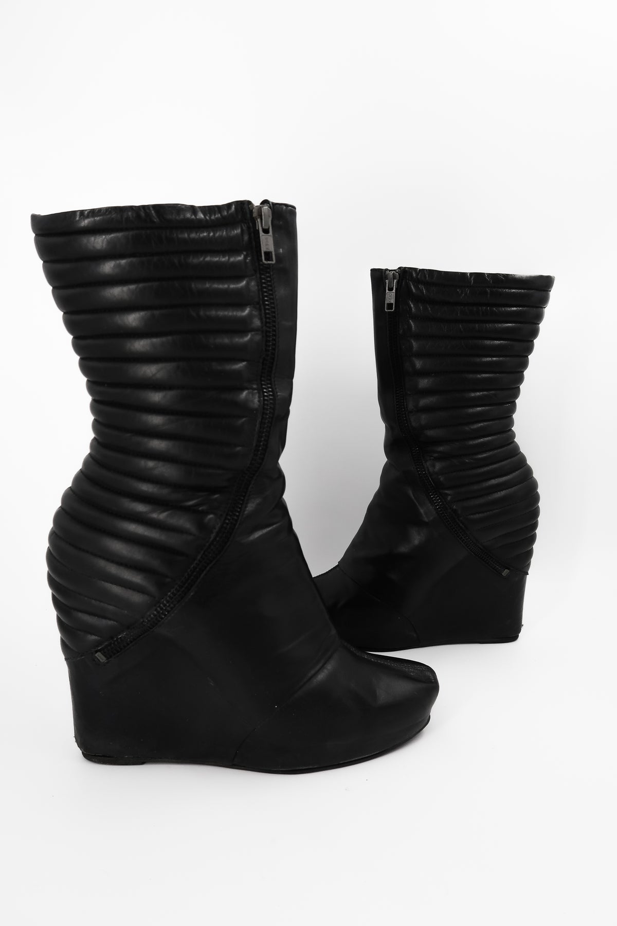+ Vintage Leather Wedge Boots +