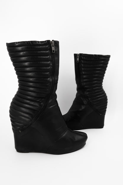 + Vintage Leather Wedge Boots +