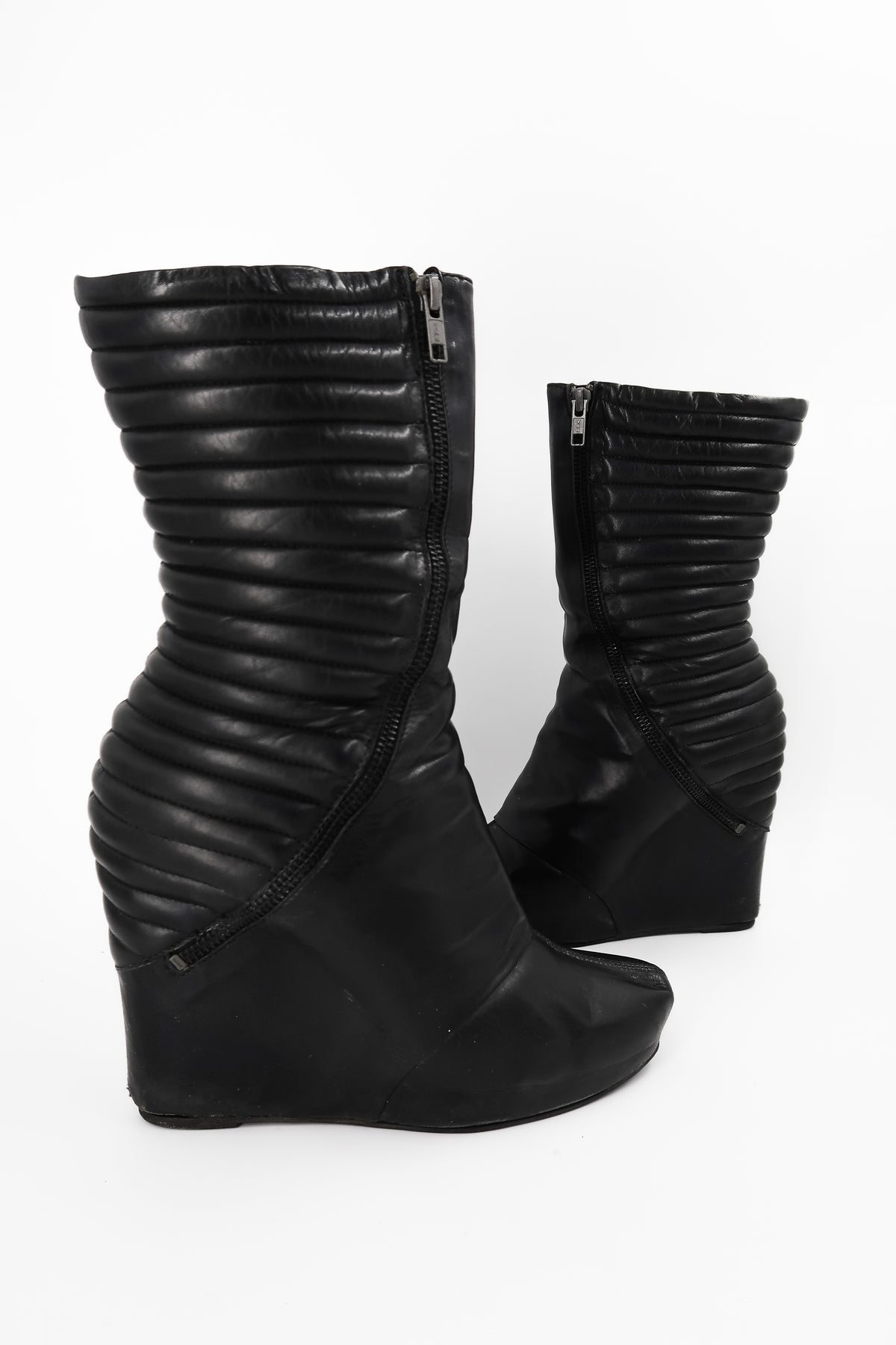 + Vintage Leather Wedge Boots +