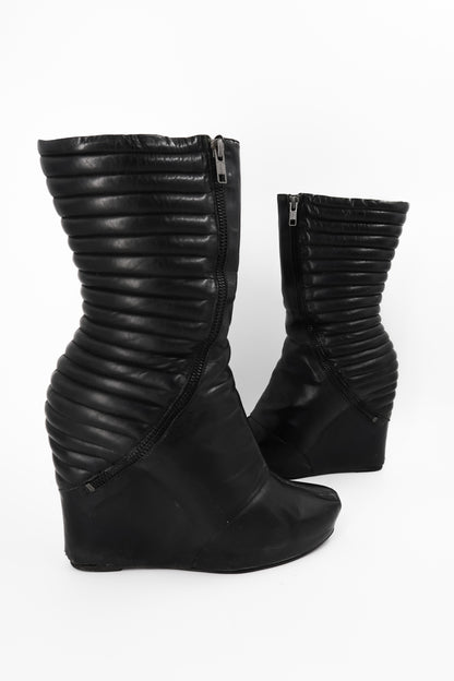 + Vintage Leather Wedge Boots +