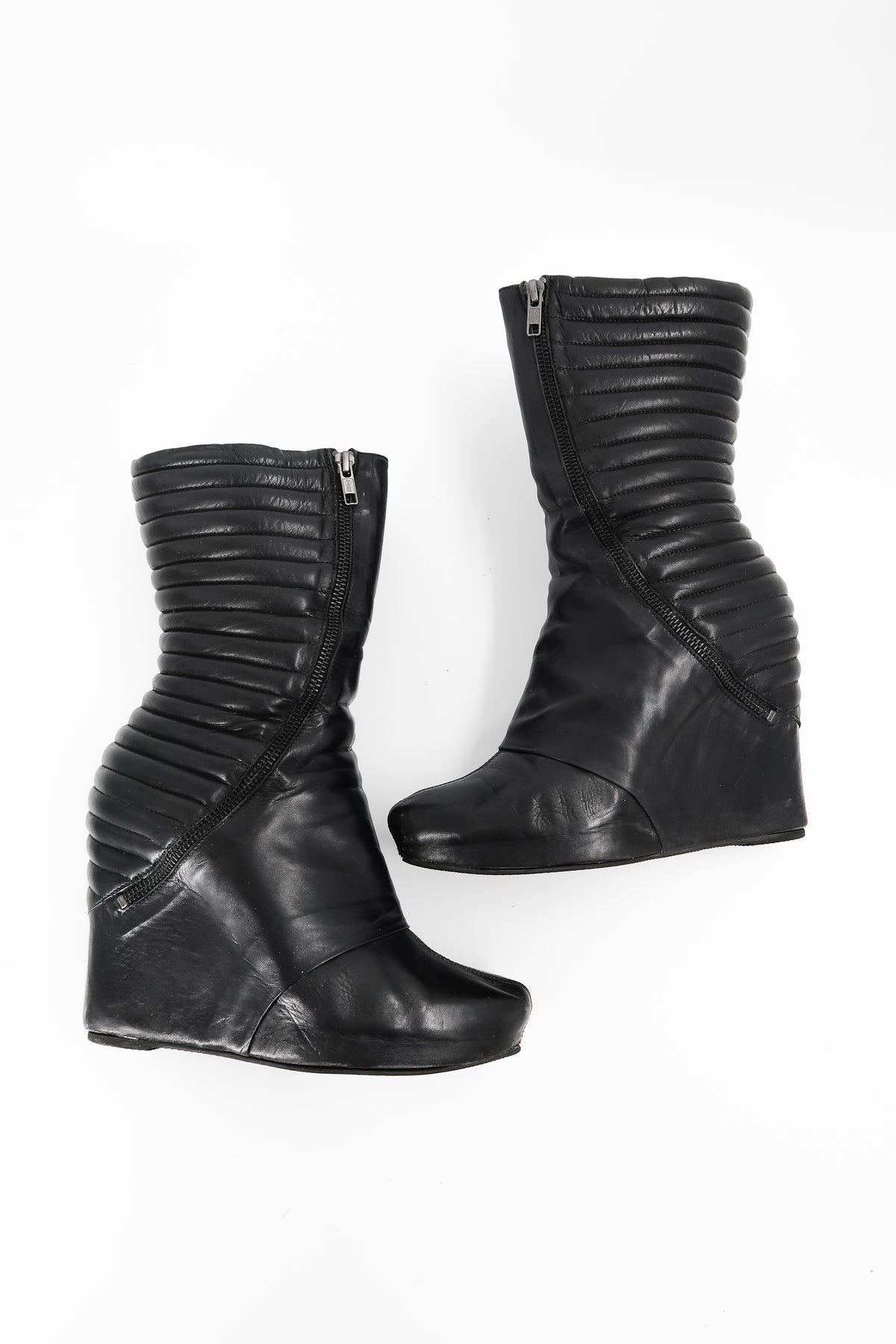 + Vintage Leather Wedge Boots +