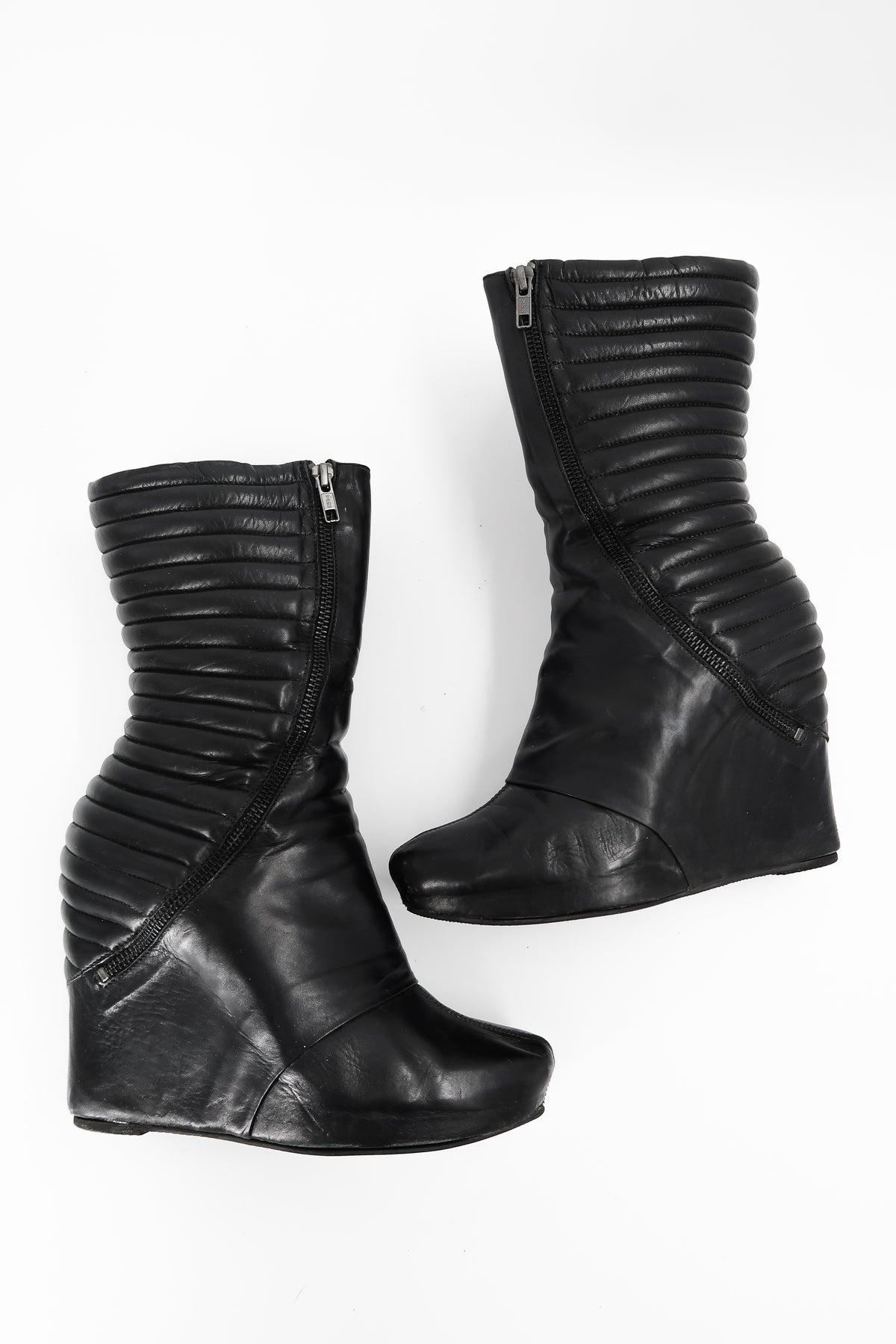 + Vintage Leather Wedge Boots +