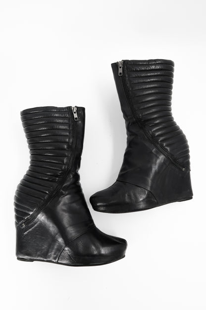 + Vintage Leather Wedge Boots +