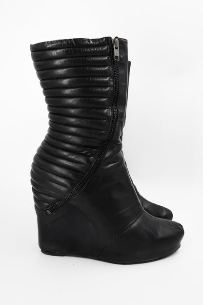 + Vintage Leather Wedge Boots +