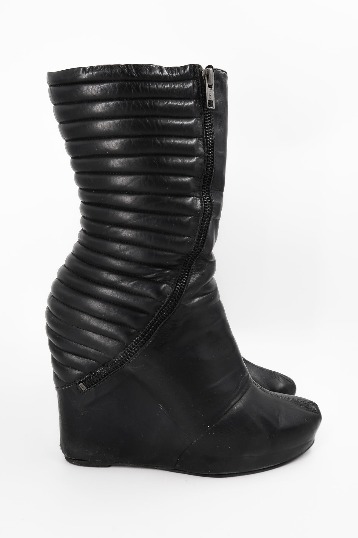 + Vintage Leather Wedge Boots +