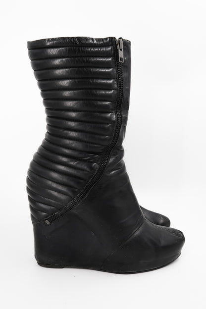 + Vintage Leather Wedge Boots +
