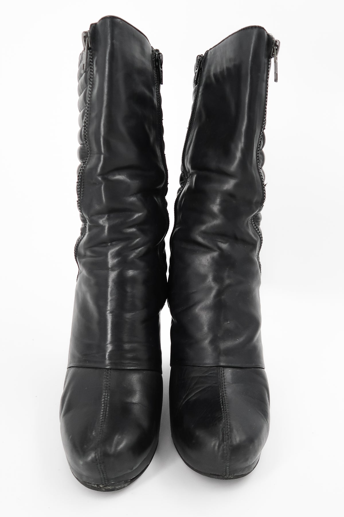 + Vintage Leather Wedge Boots +