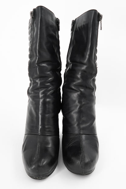 + Vintage Leather Wedge Boots +