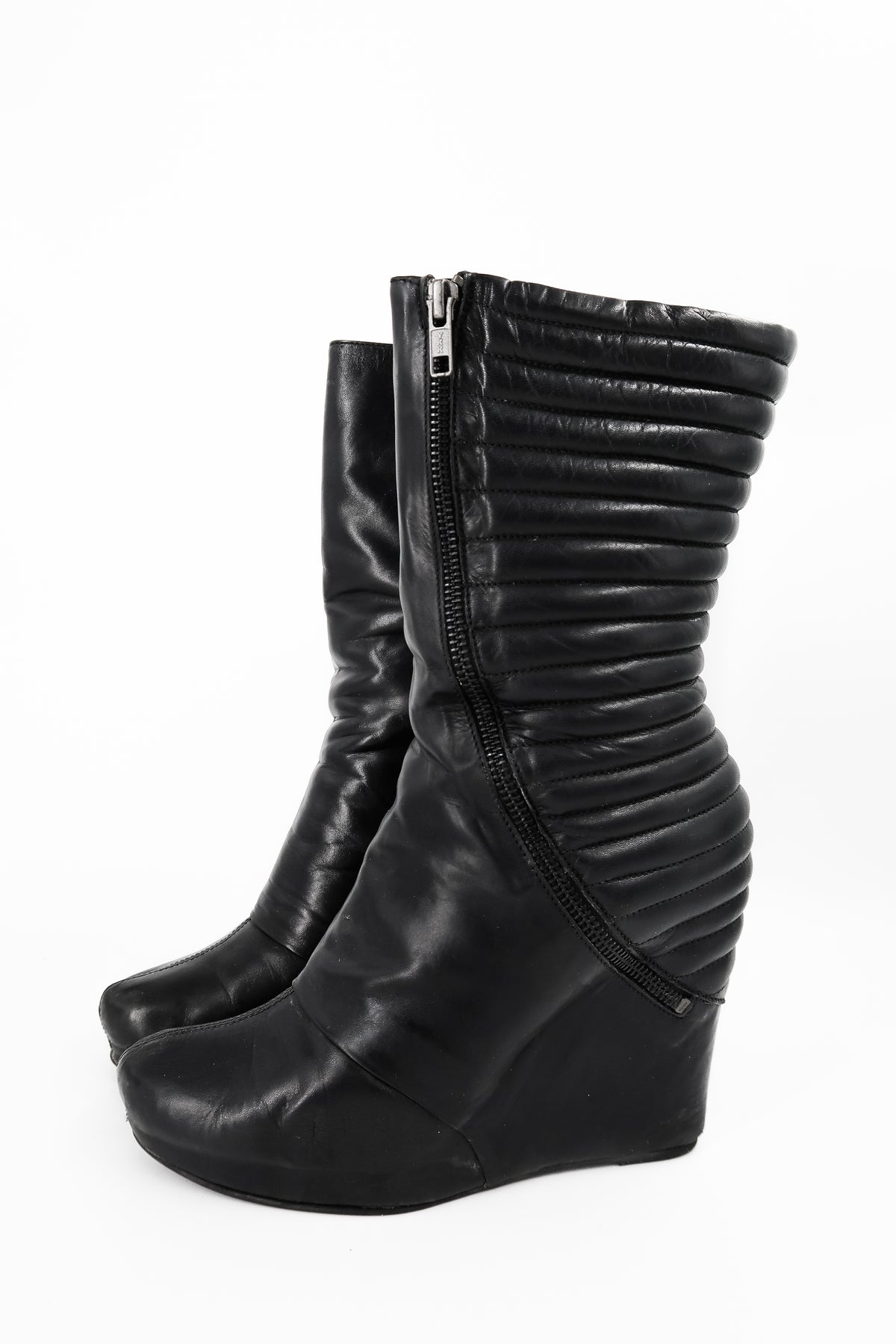 + Vintage Leather Wedge Boots +