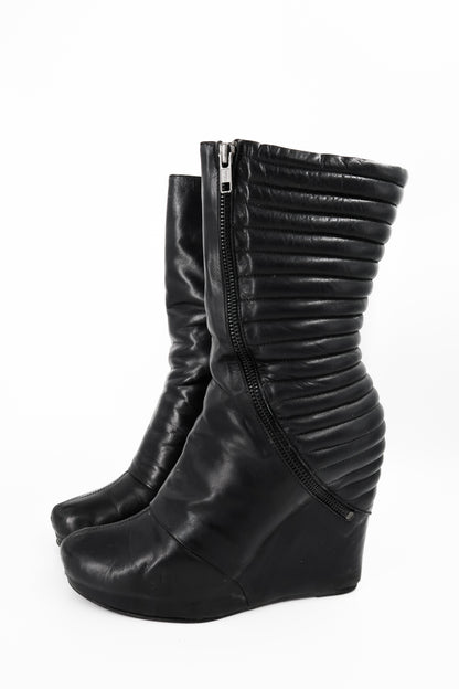 + Vintage Leather Wedge Boots +