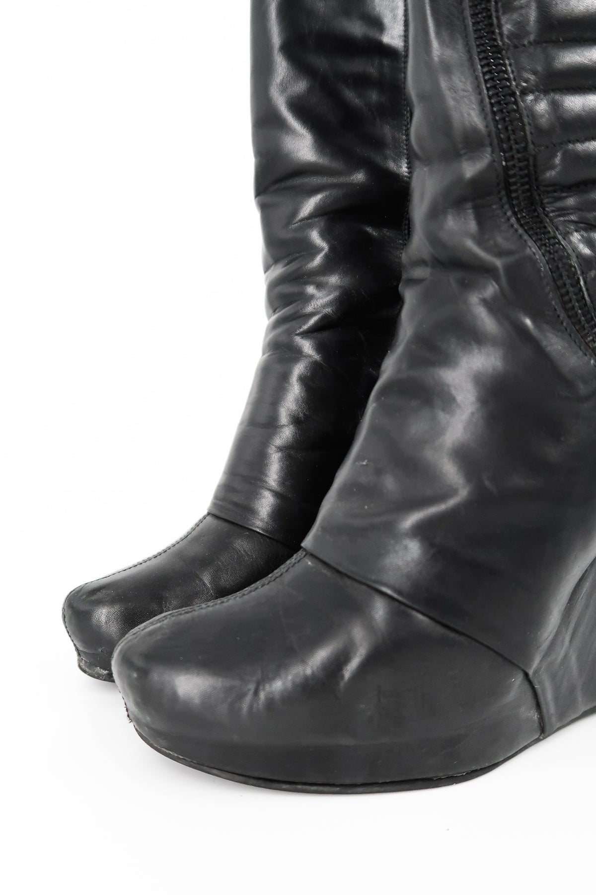 + Vintage Leather Wedge Boots +