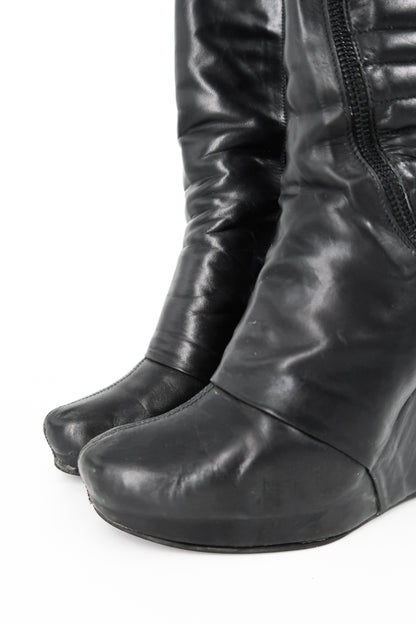 + Vintage Leather Wedge Boots +