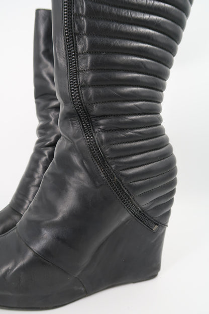 + Vintage Leather Wedge Boots +