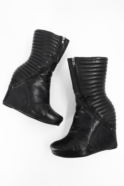+ Vintage Leather Wedge Boots +