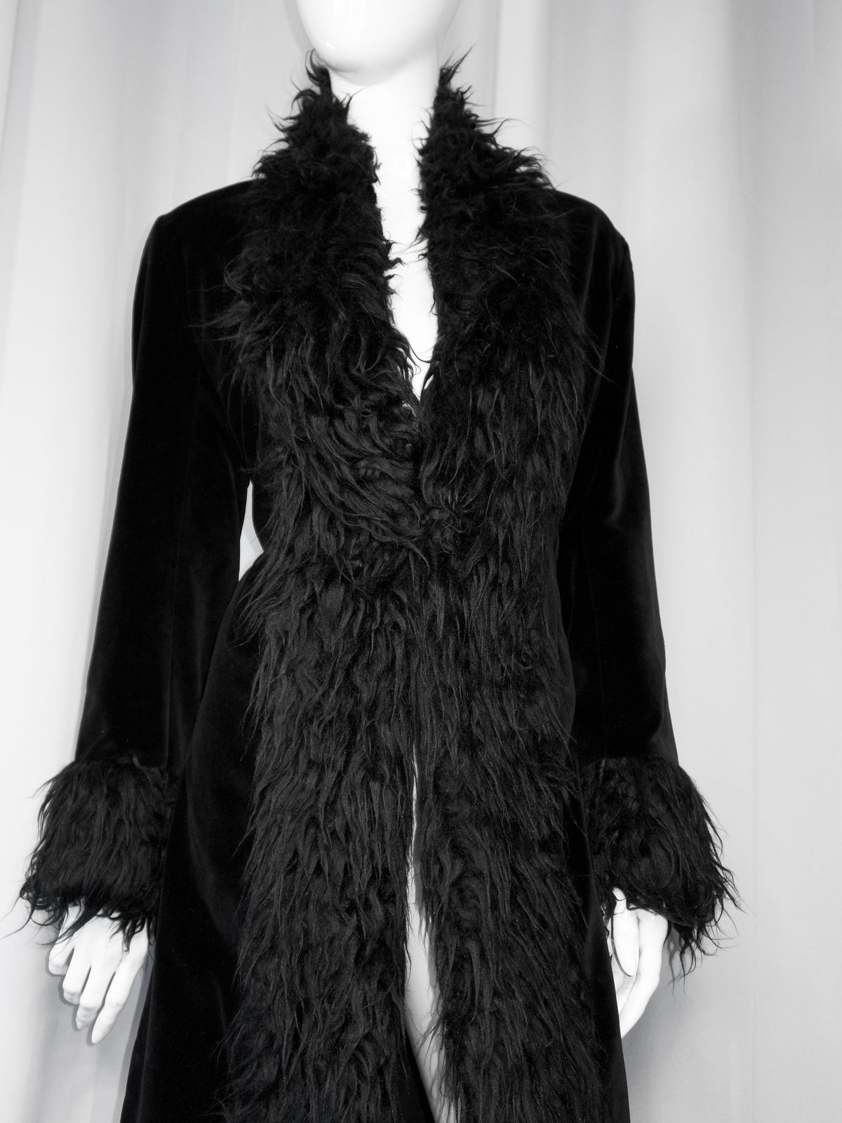 + Long velvet gothic coat +