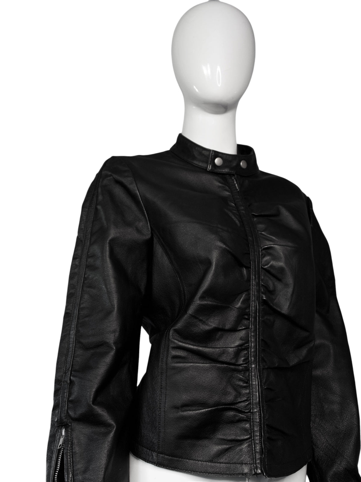 + Genuine Leather drapery jacket size L +